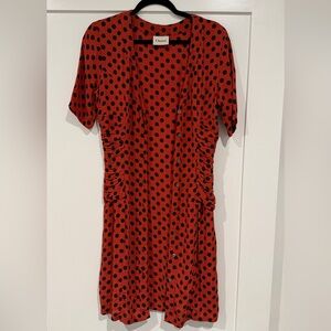 Ganni Red and Black Polka Dot Blouse